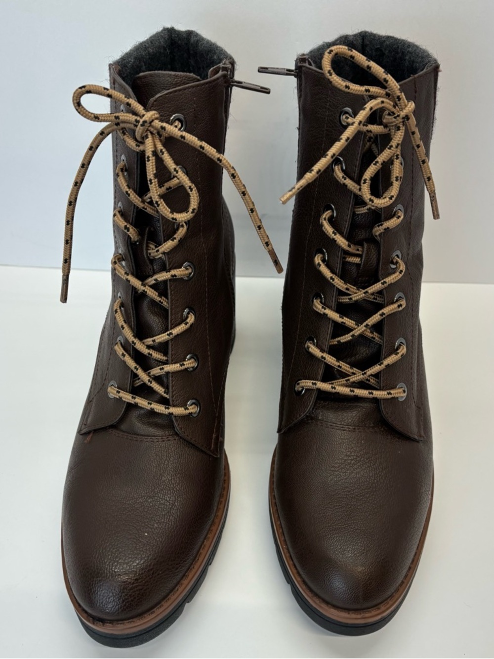 Naturalizer Madalynn Brown Lace-Up Boots Women Size 11 M Vegan Leather - Picture 3 of 9